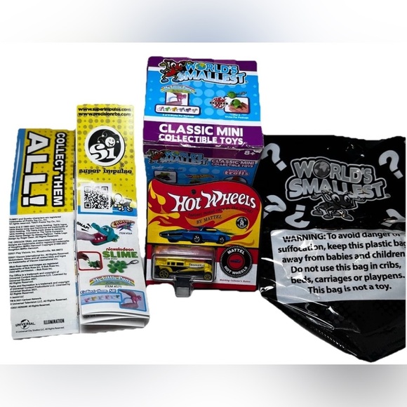 World's Smallest HOT WHEELS Yellow Hot Rod Mini Toy Blind Surprise NEW OPEN BOX - Picture 1 of 4